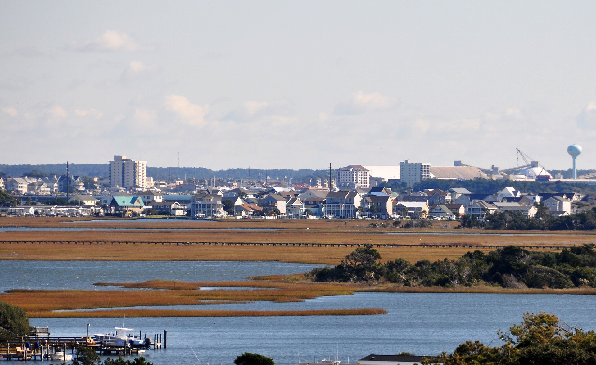 Morehead City waterfront across the sound